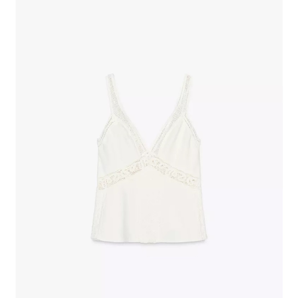 Zara white Lace Detail Chemise
